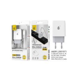 ADAPTADOR DE CARGADOR ONEPLUS A6091 BL CON 2 PUERTOS USB DE RECONOCIMIENTO INTELIGENTE 2,4A MAX. BLANCO ADAPTADOR DE CARGADOR ONEPLUS A6091 BL CON 2 PUERTOS USB DE RECONOCIMIENTO INTELIGENTE 2,4A MAX. BLANCO